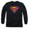 Superman Sm Neon Distress Logo Long Sleeve -Pink Floyd Shop 169993F
