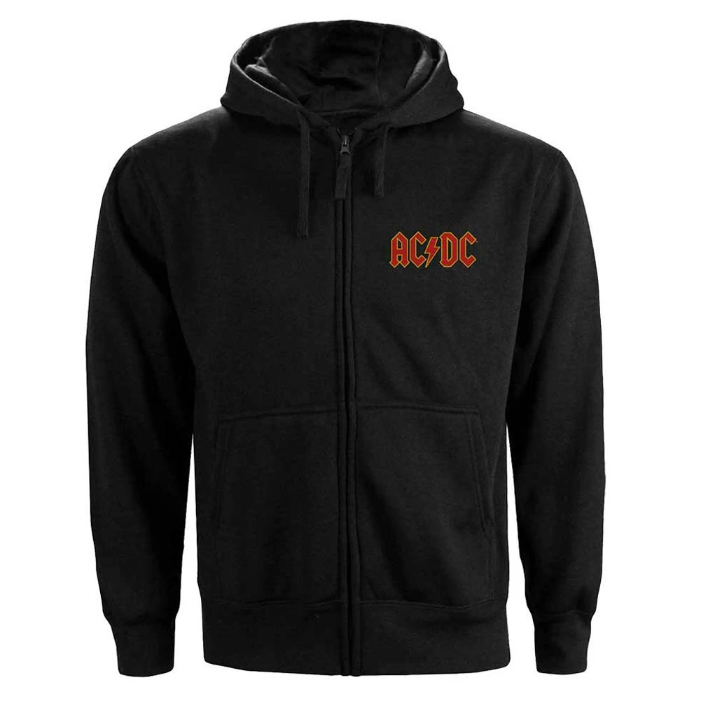 AC/DC Logo (Back Print) Zippered Hooded Sweatshirt 3 AC/DC Logo (Back Print) Zippered Hooded Sweatshirt