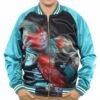 Biggie Smalls Bomber Jacket Turquoise (Back Print) Jacket -Pink Floyd Shop 418619F