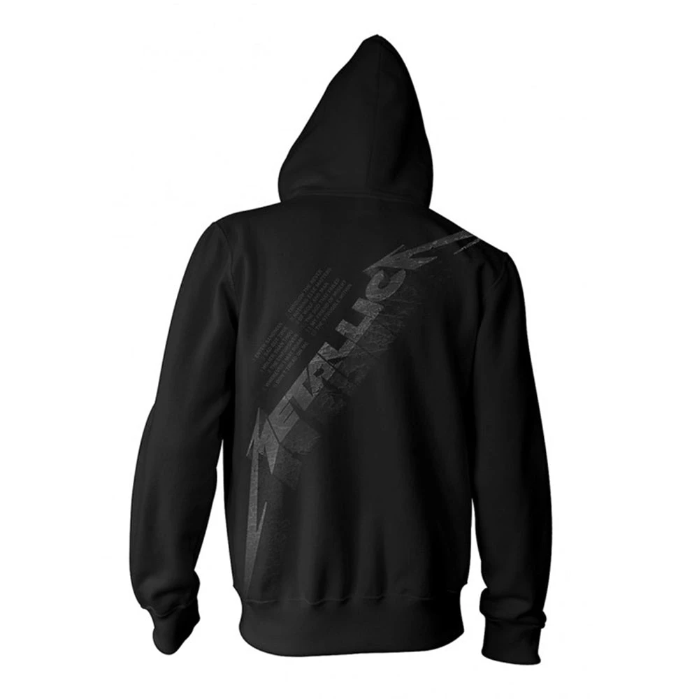 Metallica Black Album Burnished Zippered Hooded Sweatshirt 4 Metallica Black Album Burnished Zippered Hooded Sweatshirt - Image 2