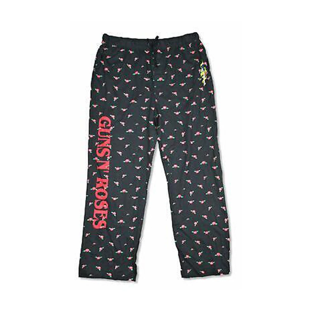 All Over Pattern Black Pajama Pants Lounge Pants 3 All Over Pattern Black Pajama Pants Lounge Pants