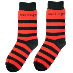 Slipknot Knotfest Red And Black Striped Socks Socks
