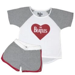 Girl's Heart Logo Tee & Shorts Set Sleepwear